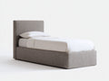 Camas individuales tapizadas 200x100x110 cm - gris topo - diseño moderno con cabecero alto
