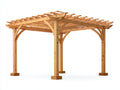 Pérgola de jardín de madera maciza de pino 320x300x245 cm - Madera natural - Techo de lamas para terraza
