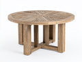 Mesas de jardín de madera 120x120x75 cm - madera natural - mesa redonda con tablero de lamas