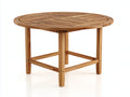 Mesas de jardín de madera de acacia 120x120x75 cm - Madera natural - Diseño redondo con tablero de listones para terraza