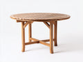 Mesas de jardín de madera 120x120x75 cm - madera natural - mesa redonda con tablero de lamas
