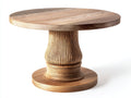 Mesas de jardín de madera 120x120x75 cm - roble natural - tablero redondo con pedestal central