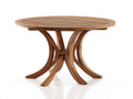 Mesas de jardín de madera 130x130x75 cm - madera natural - estilo rústico para terraza con tablero redondo de listones
