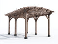 Pérgola de jardín de madera maciza 400x300x250 cm - Madera envejecida y negro - Diseño abierto con techo de lamas para terraza