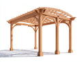 Pérgola de jardín de madera 360x300x260 cm - roble natural - techo abierto con lamas curvas para terraza