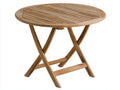 Mesas de jardín de madera 90x90x75 cm - madera natural - mesa redonda plegable con tablero de lamas